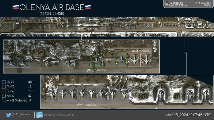 Russia has transferred a third of its strategic bombers to Olenya airfield, &ndash ; satellite images