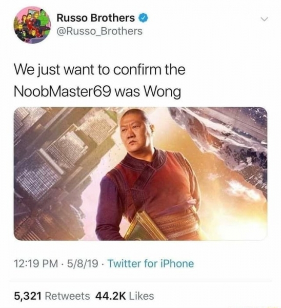 Marvel: The Russo Brothers Reveal Noobmaster69's Identity in Endgame