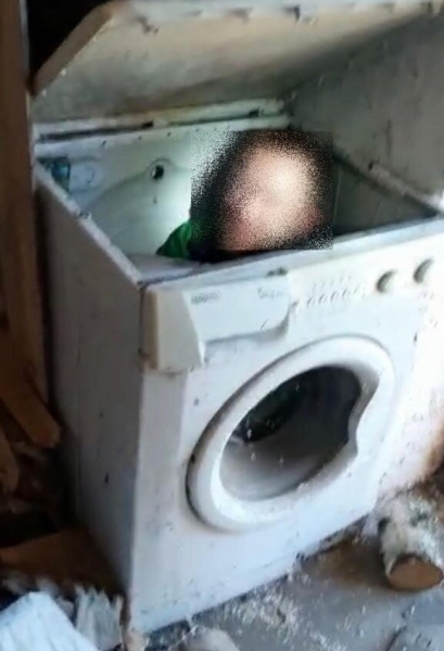 A 39-year-old man was on the run from the law. Police tracked him down by finding a human hand sticking out of a washing machine.