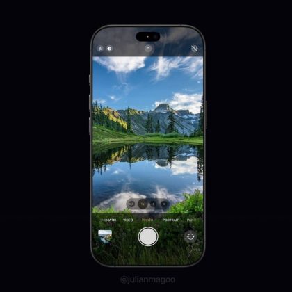 The new design of the iPhone 17 Pro smartphone: the renders showed a miniature "island"