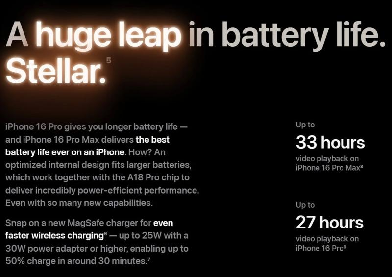 Apple compared the battery life of the iPhone 16 Pro Max and Samsung Galaxy S25 Ultra smartphones