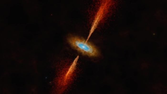 A disc of matter observed around of a star from another galaxy